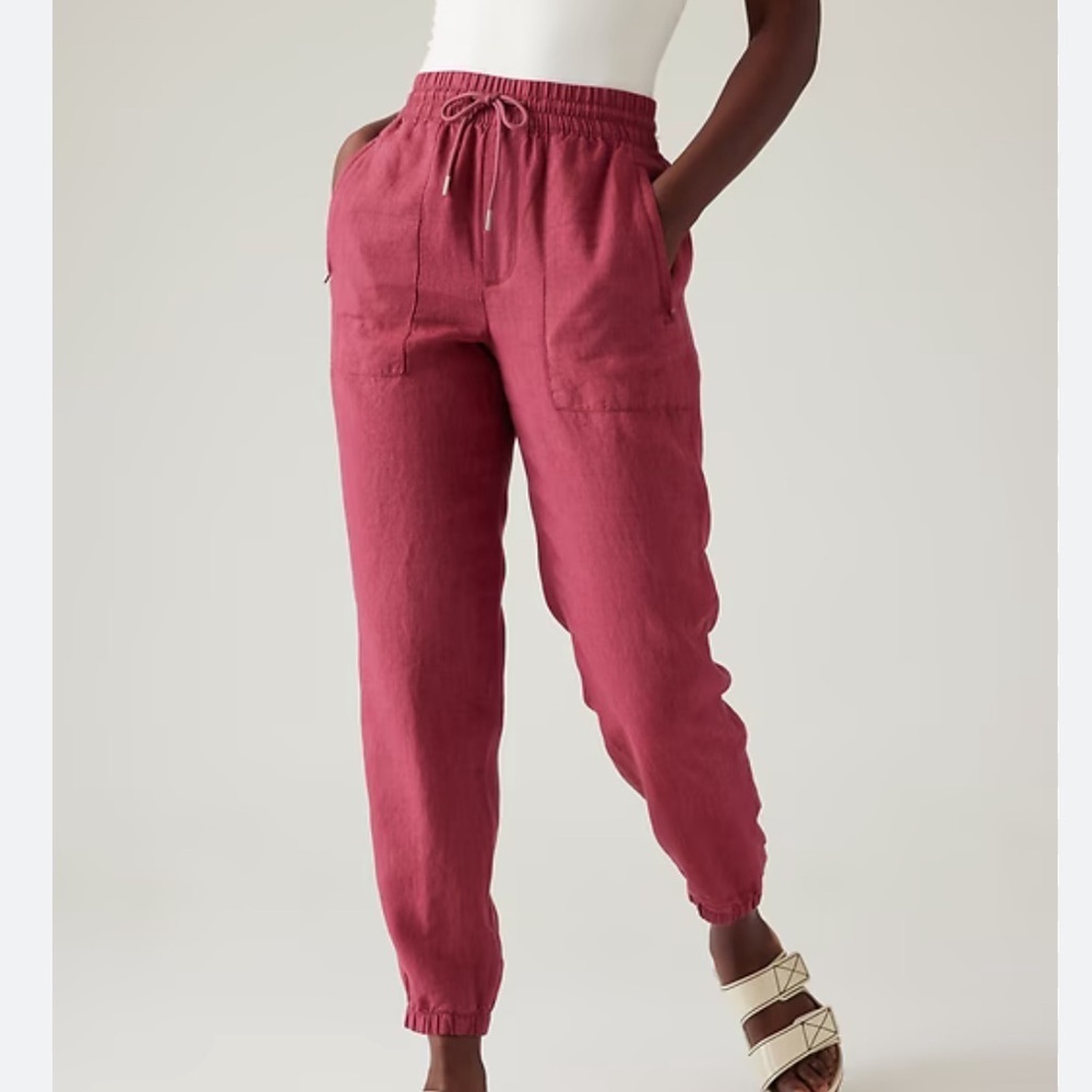 Athleta Retreat Linen Coffeeberry Jogger